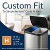 Reli. SuperFit Code H (60 Count) | Compatible with Simplehuman Code H | Dispenser Pack Custom Fit Liners | Drawstring Trash Bags | 30-35 Liter / 8-9 Gallon | White