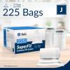 Reli. SuperFit Code J (225 Count) | Compatible with Simplehuman Code J | Custom Fit Liners | Drawstring Trash Bags | 30-45 Liter / 8-12 Gallon | White | Roll Pack