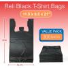 Reli. T-shirt Bags (300 Count) (Black) (11.5″ x 6.5″ x 21″) – Black Plastic Bags (Plain) – Grocery, Shopping, Restaurants(11.5″ x 6.5″ x 21″ | 300 Bags)