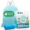 Reli. 4 Gallon Trash Bags Drawstring (200 Count Bulk) | Fresh Scented Small Trash Bags for Bathroom Can | 2 Gal – 3 Gallon – 4 Gal Small Trashcan Liners (Blue)
