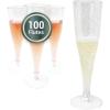 Reli. Champagne Flutes Plastic | 100 Pack | 4.5 oz – Silver Glitter | Premium Plastic Champagne Flutes | Party-Perfect for Celebrations