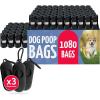 Reli. Dog Poop Bags Rolls (1080 Pack, 72 Rolls) | 9″x13″ Poop Bags for Dogs | Unscented, Leak Proof for Doggie/Pet Waste Clean Up | Black | 3 Leash Clip Holders Included | Bulk