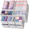 Reli. Drawer Organizer Clothes (14 Pack) | Organization for Dresser, Closet, Nursery, Baby Clothes | Foldable Fabric Dresser Dividers for Bra, Underwear, Socks (White)