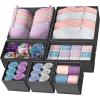 Reli. Drawer Organizer for Clothes (7 Pack) | Gray Dresser Organizer for Clothing | Foldable Fabric Drawer Bins for Bras, Nursery, Baby Clothes, Underwear, Socks | Dresser Storage Dividers