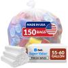 Reli. Easy Grab Trash Bags, 55-60 Gallon (150 Count) (Clear) – Star Seal Super High Density Rolls – Heavy Duty Can Liners, Garbage Bags, Bulk Bags – 50, 55, 60 Gallon Capacity(1 Count (Pack of 150))