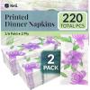 Reli. Floral Print Guest Napkins (220 Pack) Bathroom Napkins Guest Disposable, 2-Ply | Paper Hand Towels 12″ x 15.75″ | Soft Paper Towels for Powder Room, Restaurant, Party, Wedding, Event, Bathroom(220)