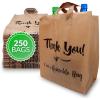 Reli. Reusable Thank You Bags | 250 Pack, 2 Mil | Brown/Kraft Shopping Bags Plastic | 12″ L x 6.75″ W x 14″ H | Ideal for Groceries, Retail, Food Take Out/To Go, Small Business(Medium)