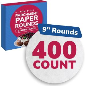 Reli. Parchment Paper Rounds, 9 Inch (400 Count), White | Round Parchment Paper Sheets for Baking, Air Fryer | Non-Stick, 9″ Liner Sheets | Food Grade Cooking, Baking for Cakes, Steaming