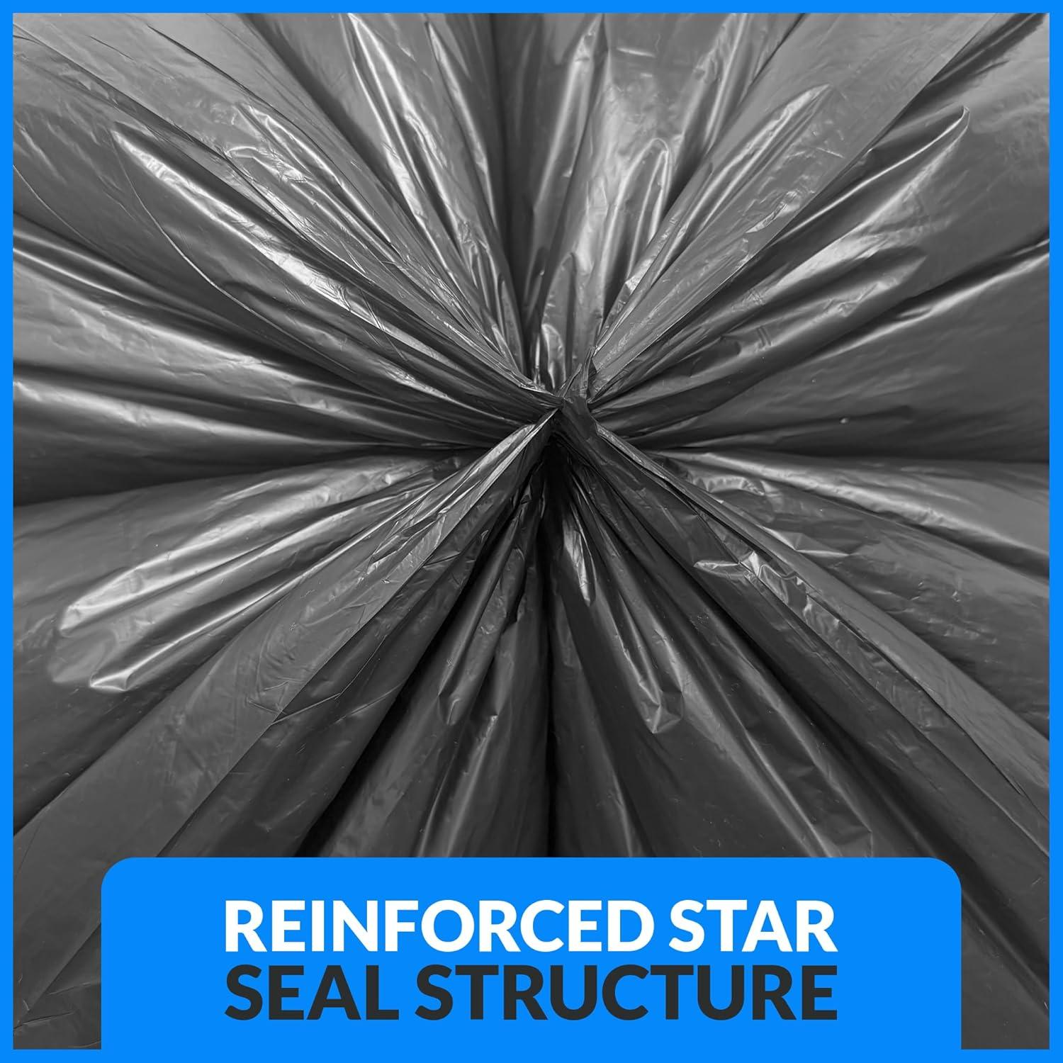 image:imageReli 5560 Gallon Trash Bags Heavy Duty 9000 Total 150 BagsCase 60 CasesPallet Made in USA Black