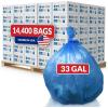 Reli. 33 Gallon Recycling Bags | Heavy Duty | 14,400 Total | 120 Bags/Case, 120 Cases/Pallet | Made in USA | Blue