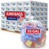 Reli. 55-60 Gallon Trash Bags | Heavy Duty | 8,000 Total | 50 Bags/Case, 160 Cases/Pallet | Made in USA | Clear