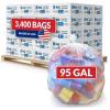 Reli. 95 Gallon Trash Bags | Heavy Duty | 3,400 Total | 68 Bags/Case, 50 Cases/Pallet | Made in USA | Clear