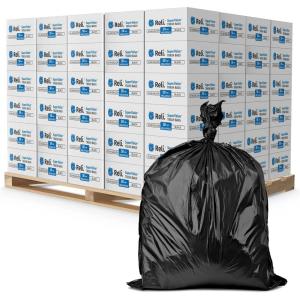 Reli. 55-60 Gallon Trash Bags | Heavy Duty | 8,000 Total | 50 Bags/Case, 160 Cases/Pallet | Made in USA | Black