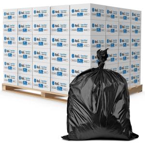 Reli. 65 Gallon Trash Bags | Heavy Duty | 6,480 Total | 60 Bags/Case, 108 Cases/Pallet | Made in USA | Black