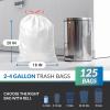 Reli. 2-4 Gallon Trash Bags Drawstring (125 Count) | Small Trash Bags 4 Gallon, Unscented | Ideal for Home, Bathroom, Office (White w/Drawstrings)
