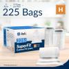 Reli. SuperFit Code H (225 Count) | Compatible with Simplehuman Code H | Custom Fit Liners | Drawstring Trash Bags | 30-35 Liter / 8-9 Gallon | White | Roll Pack