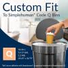 Reli. SuperFit Code Q (120 Count) | Compatible with Simplehuman Code Q | Dispenser Pack Custom Fit Liners | Drawstring Trash Bags | 50-65 Liter / 13-17 Gallon | White