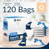 Reli. SuperFit Code Q (120 Count) | Compatible with Simplehuman Code Q | Dispenser Pack Custom Fit Liners | Drawstring Trash Bags | 50-65 Liter / 13-17 Gallon | White