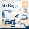 Reli. SuperFit Code Q (60 Count) | Compatible with Simplehuman Code Q | Dispenser Pack Custom Fit Liners | Drawstring Trash Bags | 50-65 Liter / 13-17 Gallon | White