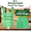 Reli. Biodegradable Thank You Bags | 1,050 Count (11.5″ x 6.5″ x 21″) | Green Plastic Bags with Handles | Ideal for Grocery, Shopping, Food Take Out, Small Business | Oxo-Biodegradable Plastic