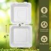 Reli. Compostable Clamshell To-Go Containers (90 Pack), 8×8 Inch | 1 Compartment | Disposable Take Out Food Containers/To Go Boxes | Biodegradable To Go Containers | Bagasse Clam shell | White 8×8