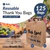 Reli. Reusable Thank You Bags | 125 Pack, 2 Mil | Brown/Kraft Shopping Bags Plastic | 12″ L x 6.75″ W x 14″ H | Ideal for Groceries, Retail, Food Take Out/To Go, Small Business