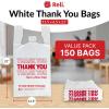Reli. Thank You Plastic Bags | 150 Pack | (11.5″ x 6.5″ x 21″), White | Plastic Bags with Handles | Ideal for Grocery, Shopping, Food Take Out, Restaurants, Small Business