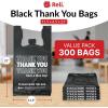 Reli. Thank You Plastic Bags | 300 Pack | (11.5″ x 6.5″ x 21″), Black | Plastic Bags with Handles | Ideal for Grocery, Shopping, Food Take Out, Restaurants, Small Business