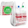 Reli. Thank You Plastic Bags | 150 Pack | (11.5″ x 6.5″ x 21″), White | Plastic Bags with Handles | Ideal for Grocery, Shopping, Food Take Out, Restaurants, Small Business