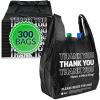 Reli. Thank You Plastic Bags | 300 Pack | (11.5″ x 6.5″ x 21″), Black | Plastic Bags with Handles | Ideal for Grocery, Shopping, Food Take Out, Restaurants, Small Business