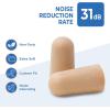 Reli. Foam Ear Plugs (60 Pairs) 31 dB NRR | Disposable Foam Ear Plugs for Sleeping Noise Cancelling | Blocks Loud Snoring, Concerts, Travel, Noise Reduction (Peach)