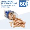 Reli. Foam Ear Plugs (60 Pairs) 31 dB NRR | Disposable Foam Ear Plugs for Sleeping Noise Cancelling | Blocks Loud Snoring, Concerts, Travel, Noise Reduction (Peach)