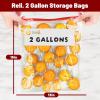 Reli. 2 Gallon Slider Bags (50 Count) 13×15 inch Jumbo Food Storage Bags, 2 Gallon | Slider, Write on Label | 2Gal Sliding Storage | Extra Large Clear w/Red Sliding Closure for Food