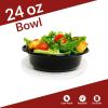 Reli. Meal Prep Container Bowls, 24 oz. | 50 Pack | Round Meal Prep Containers with Lids | Reusable 24 oz Bowls with Lids | Microwavable, Black Food Storage Boxes | Black