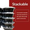 Reli. Meal Prep Container Bowls, 24 oz. | 50 Pack | Round Meal Prep Containers with Lids | Reusable 24 oz Bowls with Lids | Microwavable, Black Food Storage Boxes | Black