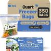 Reli. Quart Freezer Bags (350 Count) 7×7.75 inch, Freezer Bags Quart Size | 1Qt Double Zipper, Press to Seal, Write On Label | Food Storage for Freezing Bulk | Clear