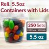 Reli. 5.5 oz Small Containers with Lids (250 Sets) | Jello Shot Cups with Lids | Clear Plastic Condiment Containers | 5 oz Portion Cup | 5oz Sauce