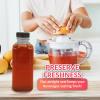 Reli. Plastic Juice Bottles [24 Bulk Pack, 16 oz] Square 16 oz Plastic Bottles with Caps & Sticker Labels | Clear, Empty for Drinks 16oz | Disposable, Reusable Containers for Juicing, Smoothies(24)