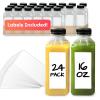 Reli. Plastic Juice Bottles [24 Bulk Pack, 16 oz] Square 16 oz Plastic Bottles with Caps & Sticker Labels | Clear, Empty for Drinks 16oz | Disposable, Reusable Containers for Juicing, Smoothies(24)