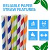 Reli. 1000 Pack Paper Straws (Assorted Colors) | Bulk Pack | Paper Straws for Drinking – Disposable, Biodegradable/Eco-Friendly | Rainbow, Multi-Color | Use for Crafts, Party, Restaurants