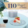 Reli. 110 Pcs Plastic Dessert Plates, Disposable (6 inch, Clear)| Small Plates for Party, Heavy Duty | Hard Plastic Dessert Platter for Cake, Wedding, Birthday, Salad/Appetizer (6″)