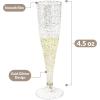 Reli. Champagne Flutes Plastic | 100 Pack | 4.5 oz – Gold Glitter | Premium Plastic Champagne Flutes | Party-Perfect for Celebrations