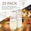 Reli. Champagne Flutes Plastic | 25 Pack | 9 oz – Gold Rim Clear | Stemless Premium Plastic Champagne Flutes | Party-Perfect for Celebrations(25)