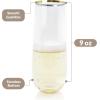 Reli. Champagne Flutes Plastic | 25 Pack | 9 oz – Gold Rim Clear | Stemless Premium Plastic Champagne Flutes | Party-Perfect for Celebrations(25)