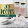 Reli. Champagne Flutes Plastic | 55 Pack | 4.5 oz – Gold Rim Clear | Premium Plastic Champagne Flutes | Party-Perfect for Celebrations