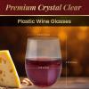 Reli. Disposable Wine Glasses (48 Pack, 12oz) Plastic Stemless Wine Glasses Disposable | Clear and Stemless for Parties, Cocktails, Whiskey, Weddings | Shatterproof