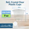 Reli. Plastic Cups 9 oz | 150 Pack | Disposable Party Cups | Clear Plastic, Disposable Glasses (Tumblers) | Elegant