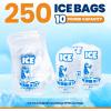 Reli. Plastic Ice Bags 10 lb (250 Pack Bulk) Cotton Drawstring | 12″x21″ Ice Bags Reusable, Heavy Duty | Clear, Freezer Safe Storage | 1.5 Mil
