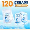 Reli. Plastic Ice Bags 8lb (120 Pack Bulk) Cotton Drawstring | 11″x19″ Reusable Heavy Duty Bags for Ice Machine, Freezer Storage | Clear, Freezer Safe (1.5 Mil)(120)