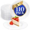 Reli. 110 Pcs Plastic Dessert Plates, Disposable (6 inch, Clear)| Small Plates for Party, Heavy Duty | Hard Plastic Dessert Platter for Cake, Wedding, Birthday, Salad/Appetizer (6″)